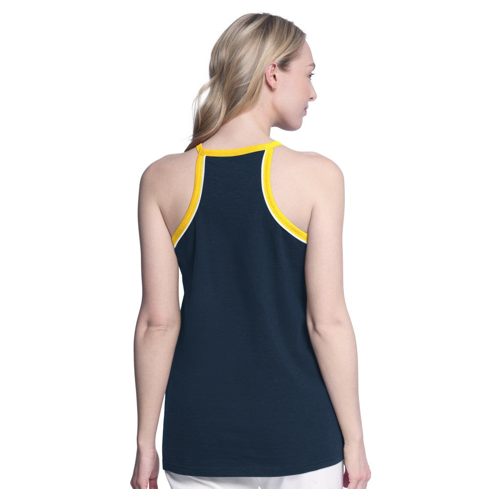 Milwaukee Brewers G-III 4Her by Carl Banks Women's Curveball Racerback Tank Top - Navy Tanks