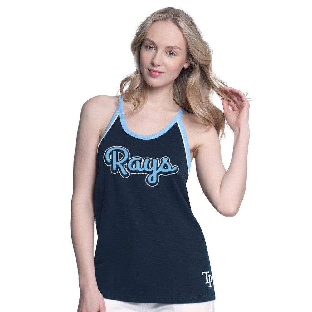 Tampa Bay Rays G-III 4Her by Carl Banks Women's Curveball Racerback Tank Top - Navy Tanks
