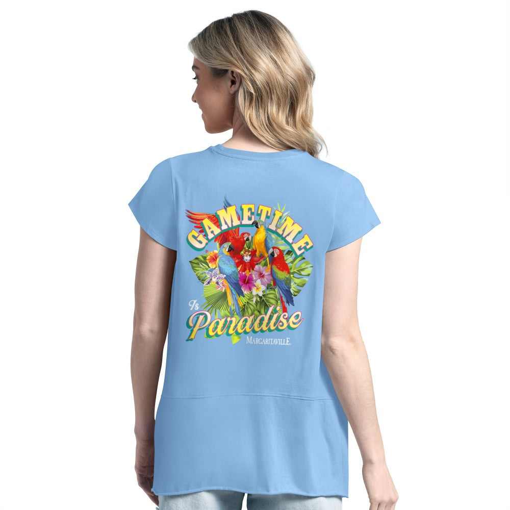 Houston Astros Margaritaville Women's Gametime is Paradise T-Shirt - Light Blue T-shirts