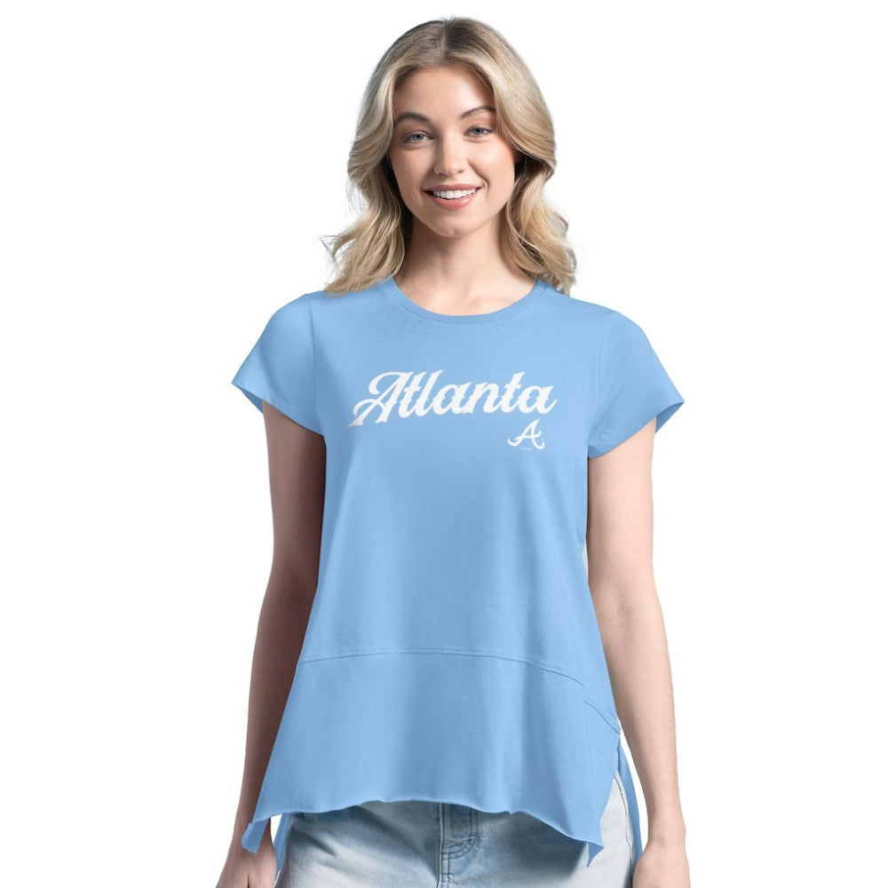 Atlanta Braves Margaritaville Women's Gametime is Paradise T-Shirt - Light Blue T-shirts