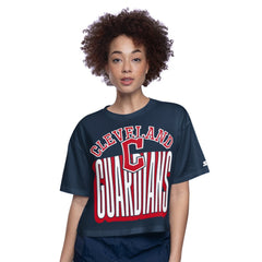 Cleveland Guardians Starter Women's Play the Ball Boxy Cropped T-Shirt - Navy T-shirts