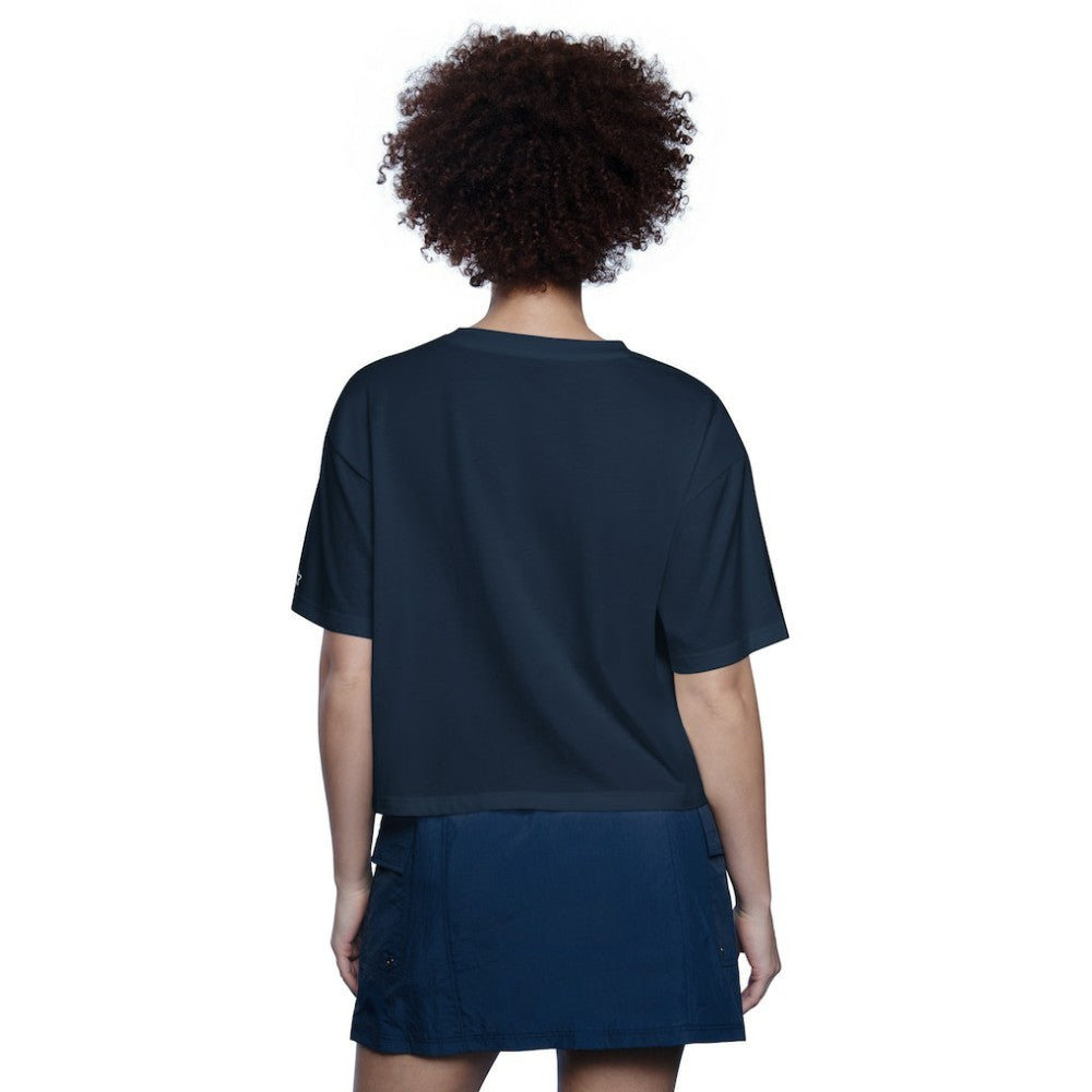 Cleveland Guardians Starter Women's Play the Ball Boxy Cropped T-Shirt - Navy T-shirts