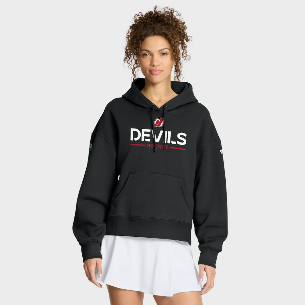 NHL New Jersey Devils Fanatics Women's Authentic Pro Primary Pullover Hoodie - Black
