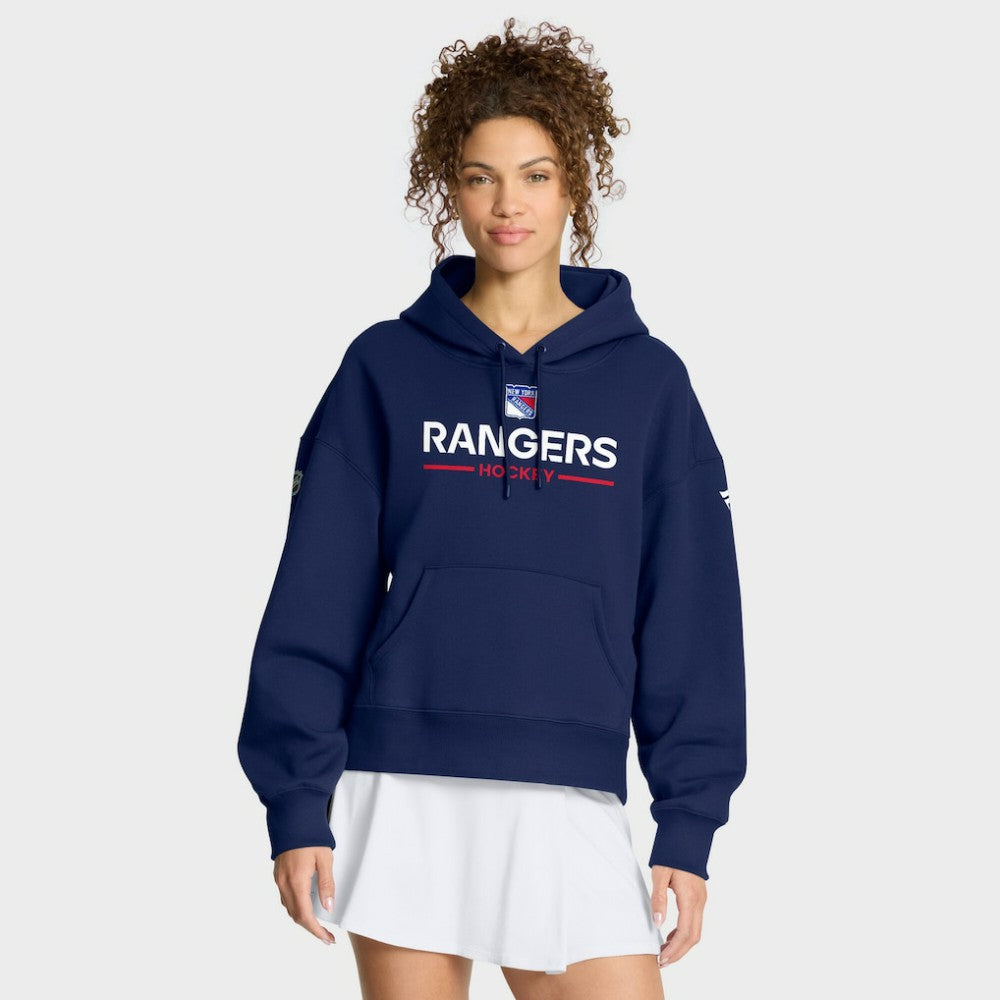 NHL New York Rangers Fanatics Women's Authentic Pro Primary Pullover Hoodie - Navy