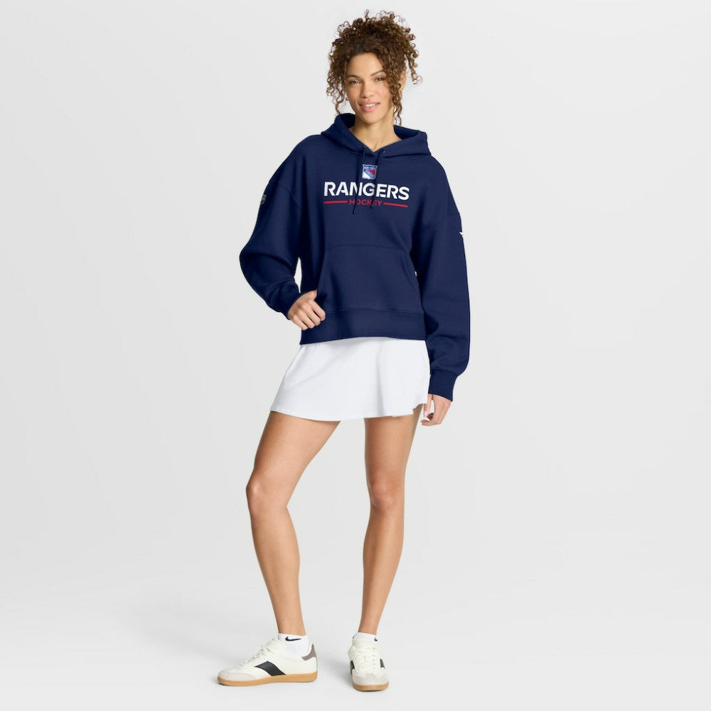 NHL New York Rangers Fanatics Women's Authentic Pro Primary Pullover Hoodie - Navy