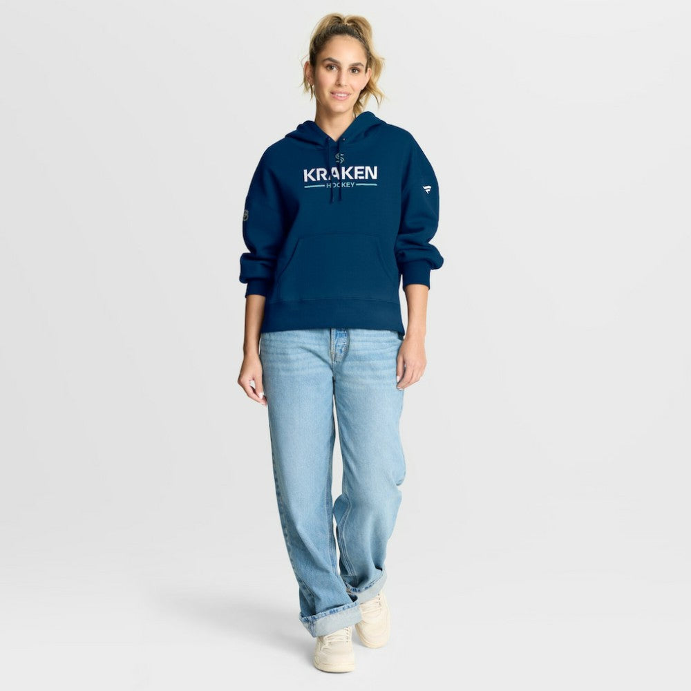 NHL Seattle Kraken Fanatics Women's Authentic Pro Primary Pullover Hoodie - Deep Sea Blue