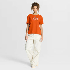 NHL Edmonton Oilers Fanatics Women's Authentic Pro Primary T-Shirt - Orange