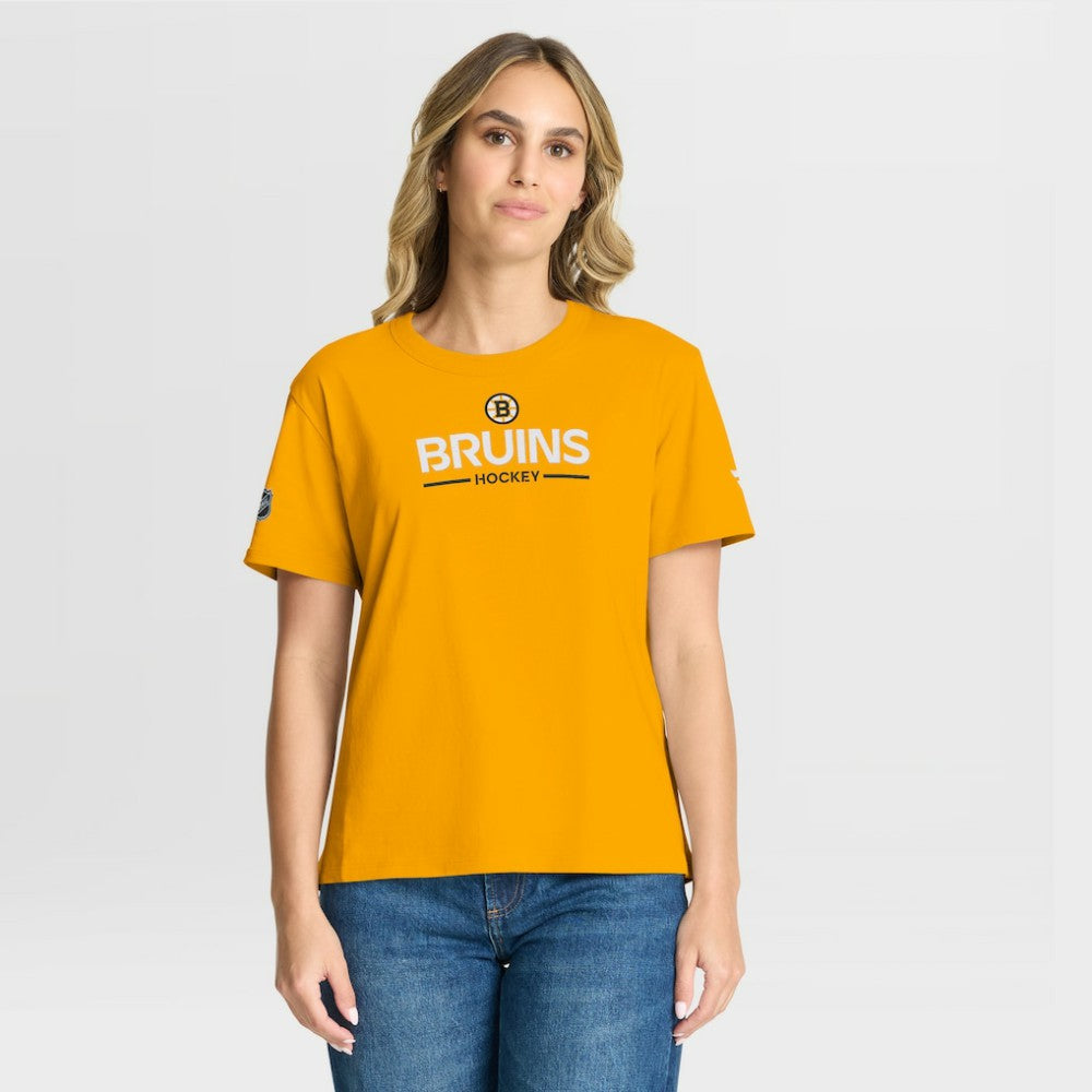 NHL Boston Bruins Fanatics Women's Authentic Pro Primary T-Shirt - Gold