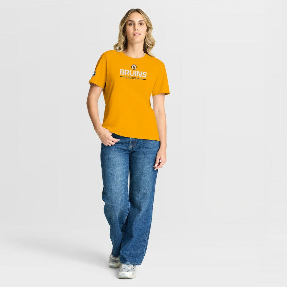 NHL Boston Bruins Fanatics Women's Authentic Pro Primary T-Shirt - Gold