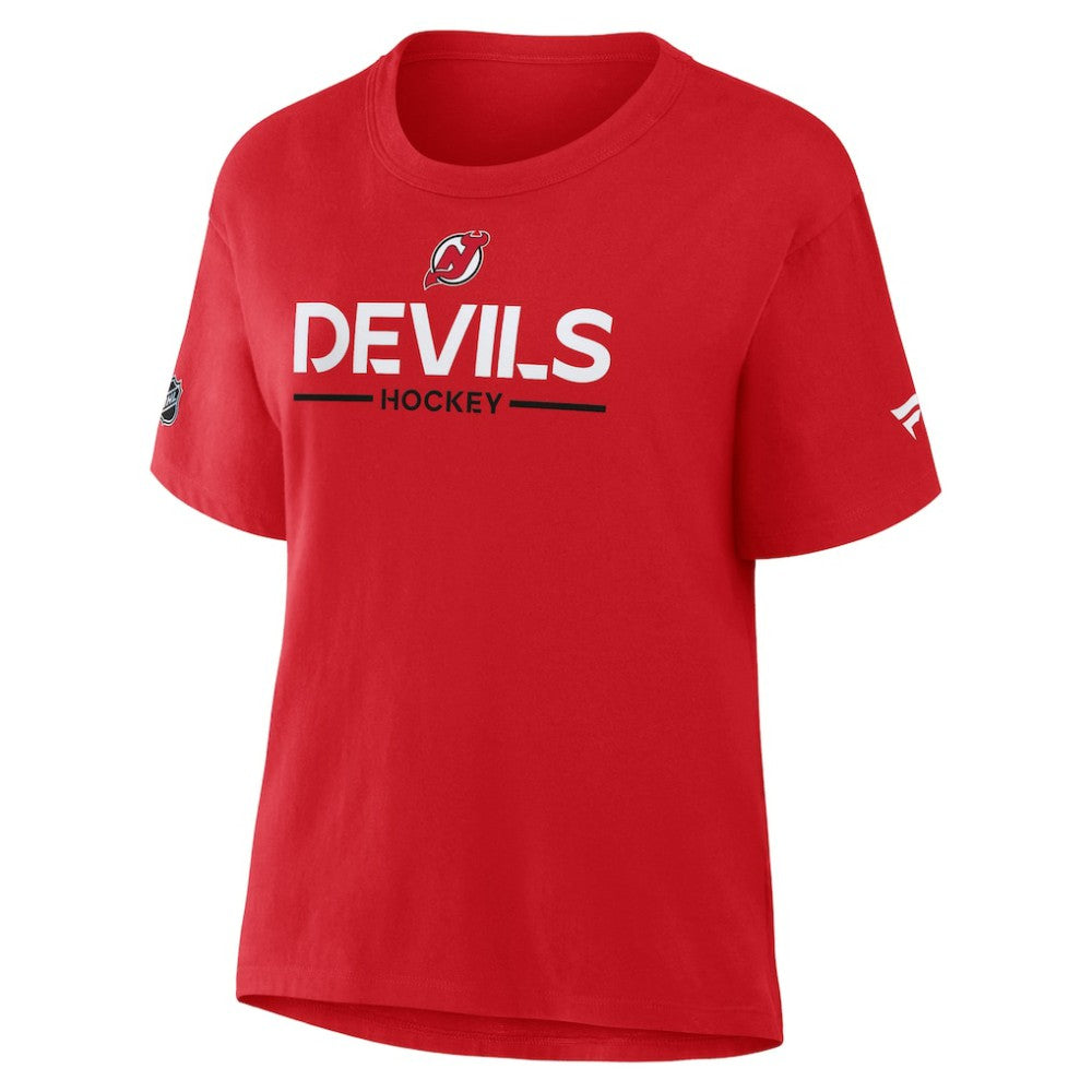 NHL New Jersey Devils Fanatics Women's Authentic Pro Primary T-Shirt - Red