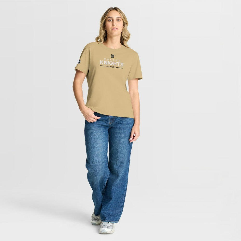 NHL Vegas Golden Knights Fanatics Women's Authentic Pro Primary T-Shirt - Gold