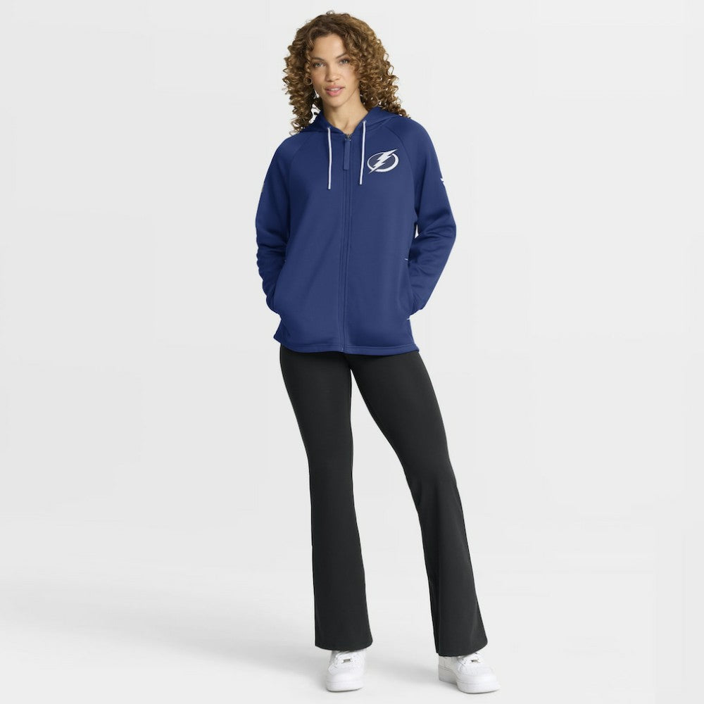 NHL Tampa Bay Lightning Fanatics Women's Authentic Pro Rink Raglan Full-Zip Hoodie - Blue