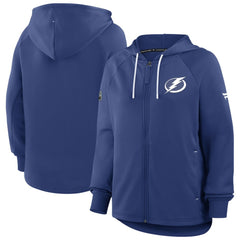 NHL Tampa Bay Lightning Fanatics Women's Authentic Pro Rink Raglan Full-Zip Hoodie - Blue