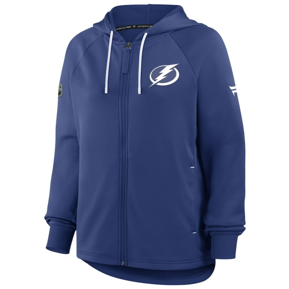 NHL Tampa Bay Lightning Fanatics Women's Authentic Pro Rink Raglan Full-Zip Hoodie - Blue