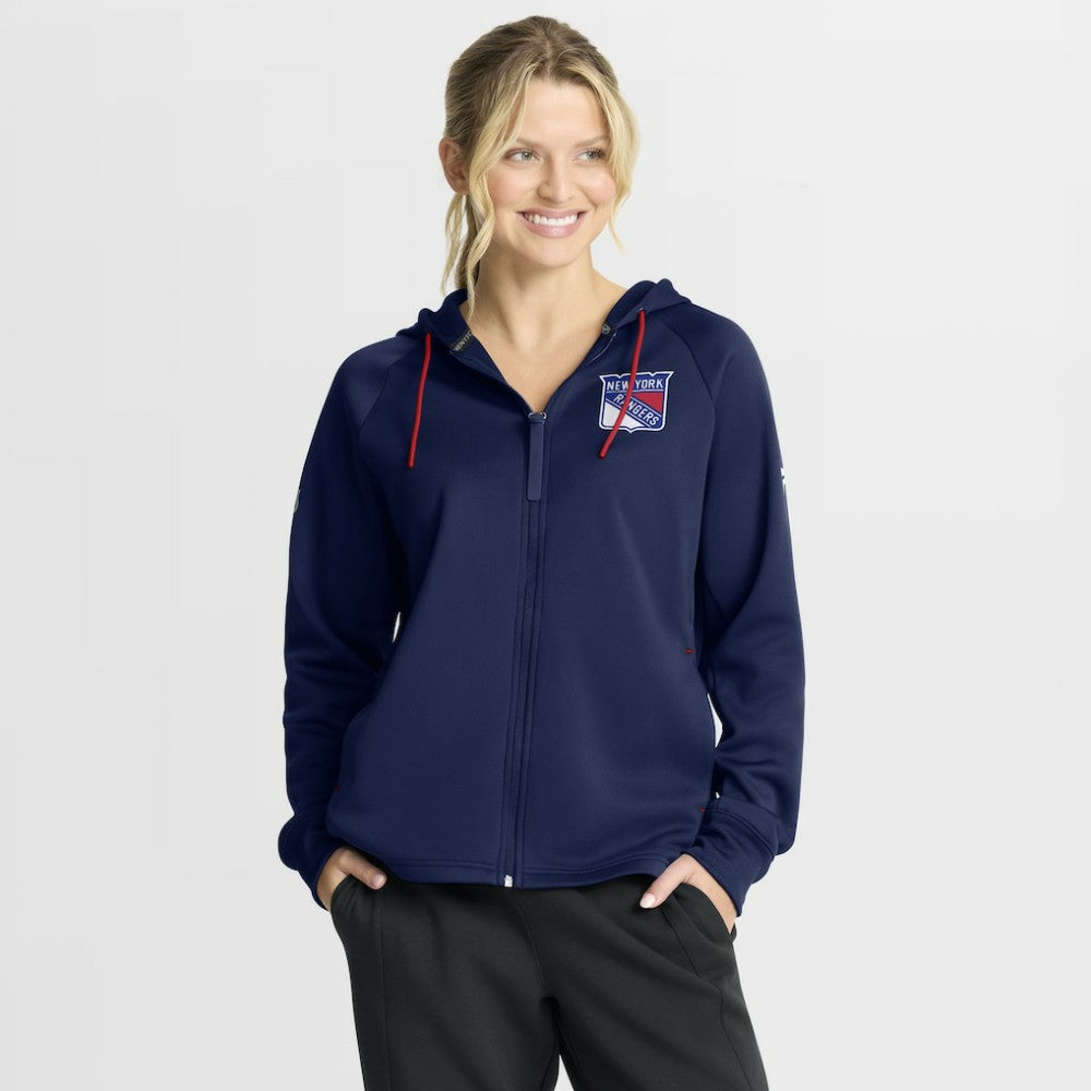 NHL New York Rangers Fanatics Women's Authentic Pro Rink Raglan Full-Zip Hoodie - Navy
