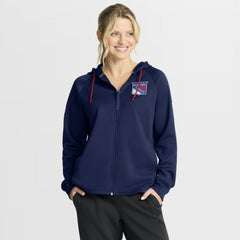 NHL New York Rangers Fanatics Women's Authentic Pro Rink Raglan Full-Zip Hoodie - Navy