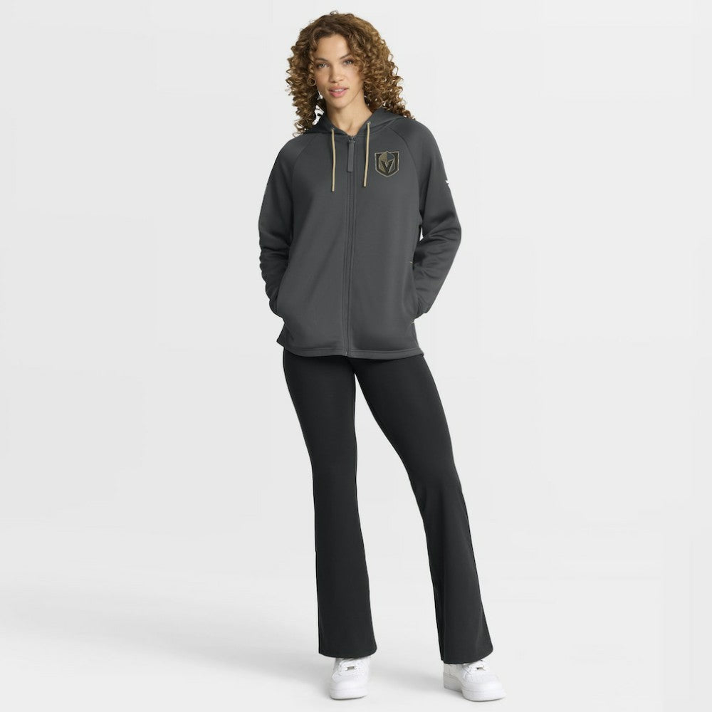 NHL Vegas Golden Knights Fanatics Women's Authentic Pro Rink Raglan Full-Zip Hoodie - Black