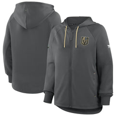 NHL Vegas Golden Knights Fanatics Women's Authentic Pro Rink Raglan Full-Zip Hoodie - Black