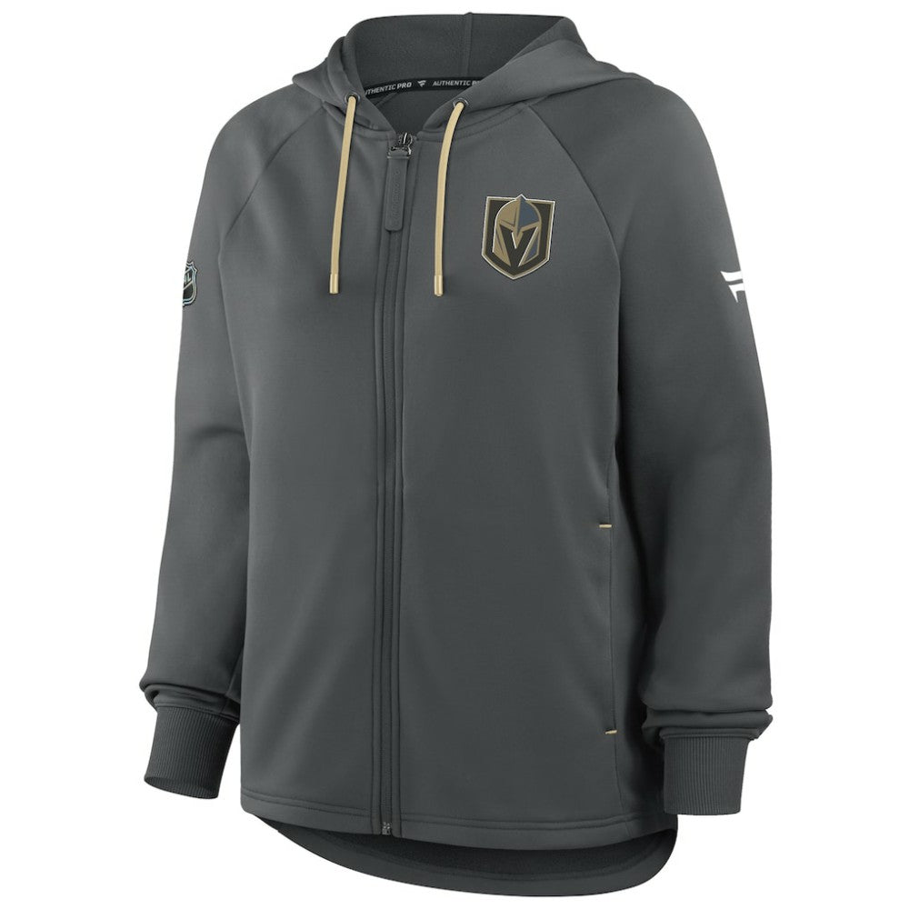 NHL Vegas Golden Knights Fanatics Women's Authentic Pro Rink Raglan Full-Zip Hoodie - Black