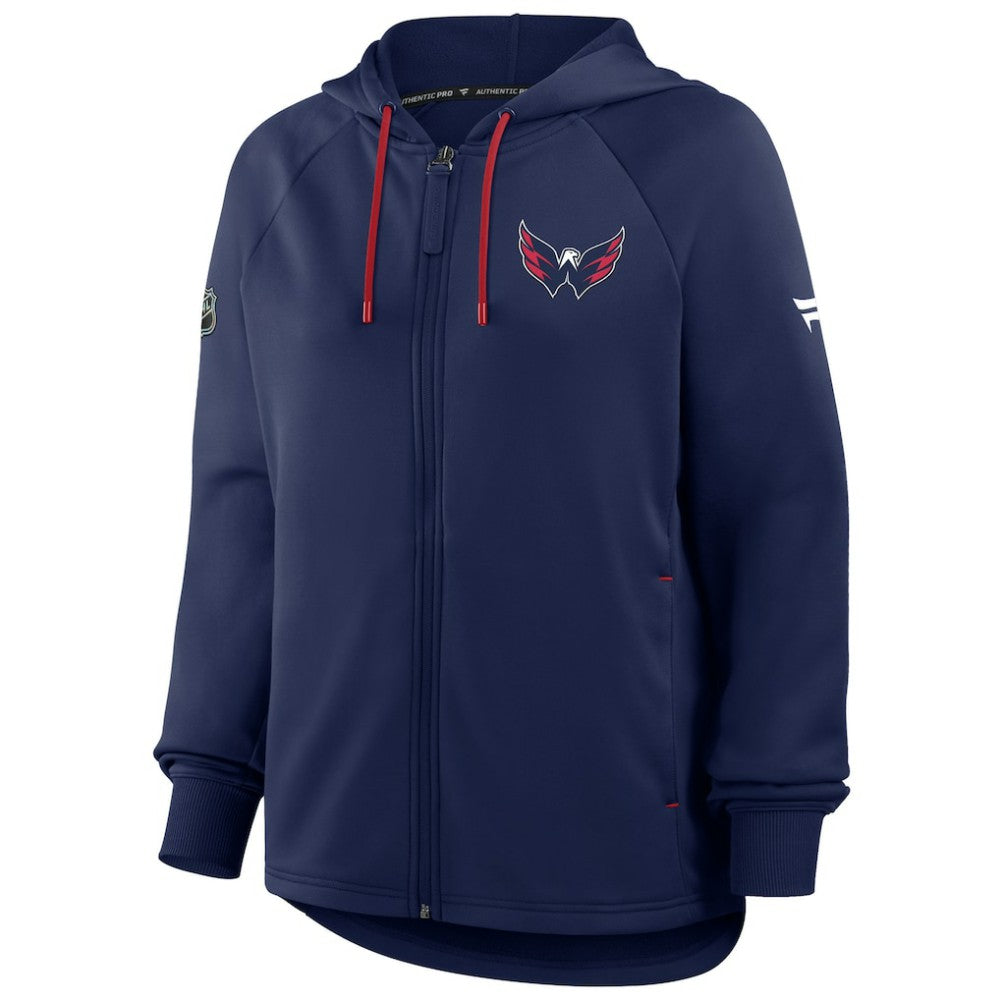 NHL Washington Capitals Fanatics Women's Authentic Pro Rink Raglan Full-Zip Hoodie - Navy