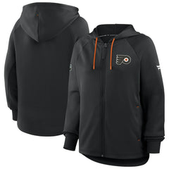 NHL Philadelphia Flyers Fanatics Women's Authentic Pro Rink Raglan Full-Zip Hoodie - Black