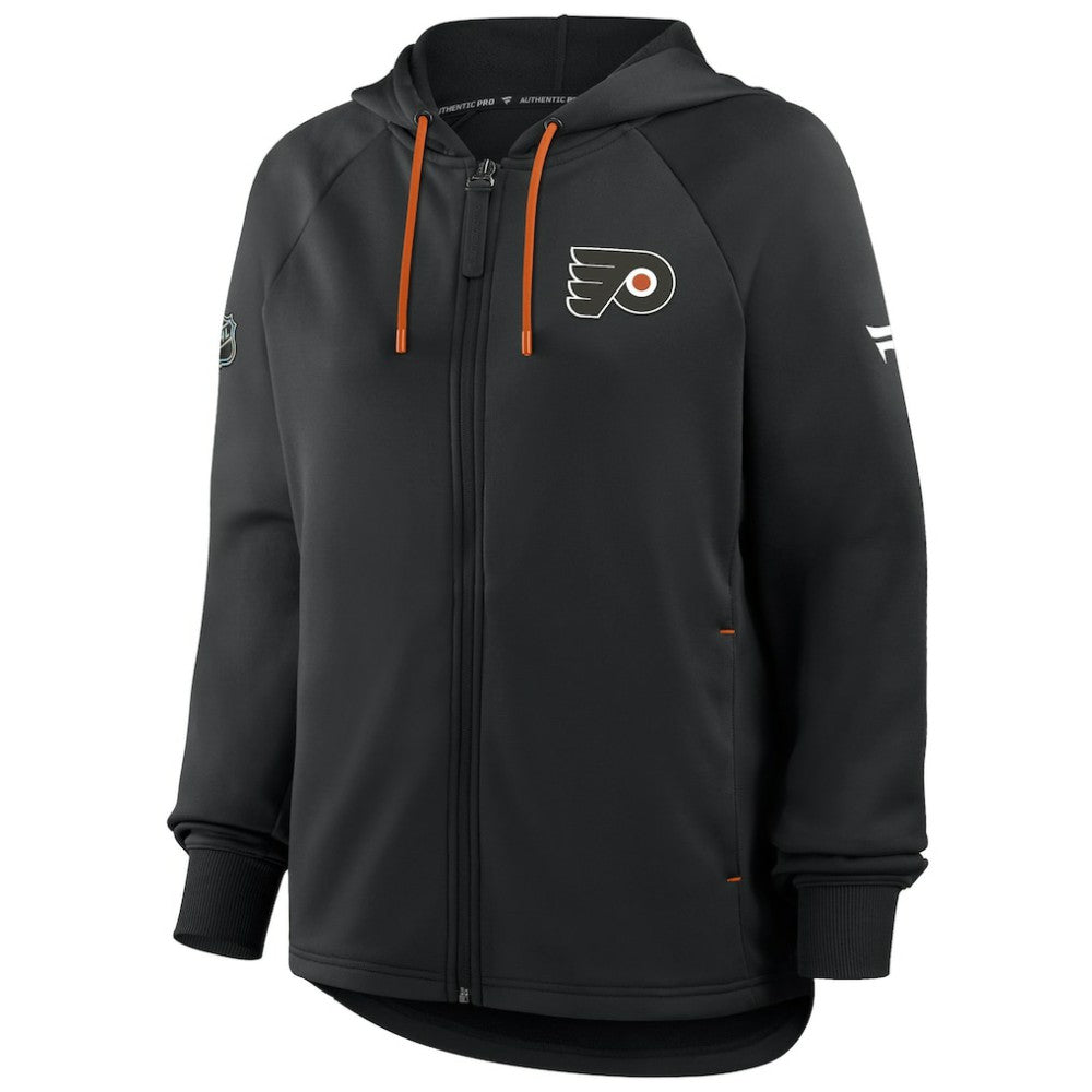 NHL Philadelphia Flyers Fanatics Women's Authentic Pro Rink Raglan Full-Zip Hoodie - Black