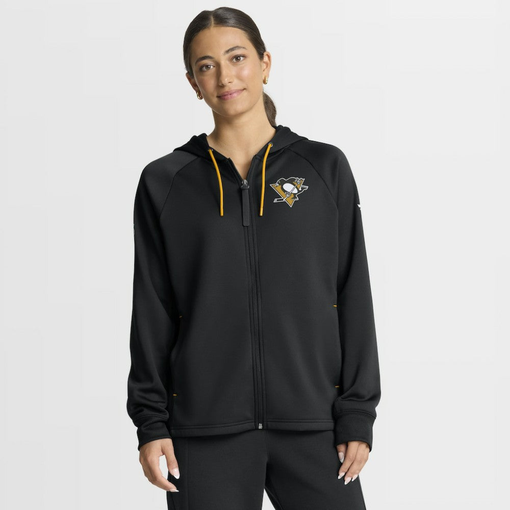NHL Pittsburgh Penguins Fanatics Women's Authentic Pro Rink Raglan Full-Zip Hoodie - Black