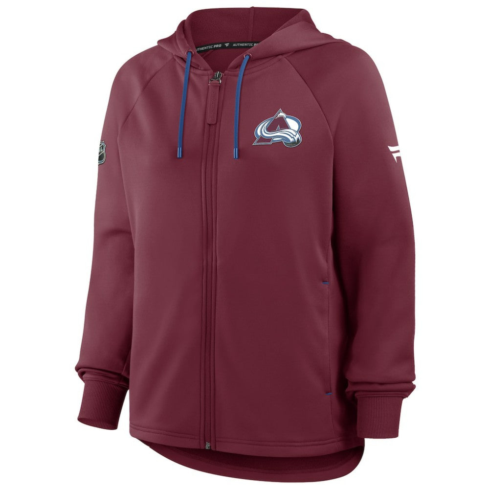 NHL Colorado Avalanche Fanatics Women's Authentic Pro Rink Raglan Full-Zip Hoodie - Burgundy