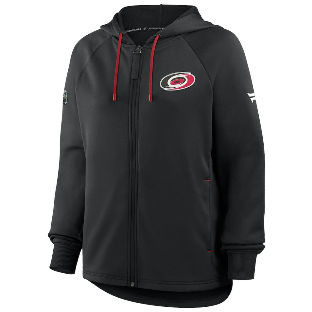 NHL Carolina Hurricanes Fanatics Women's Authentic Pro Rink Raglan Full-Zip Hoodie - Black