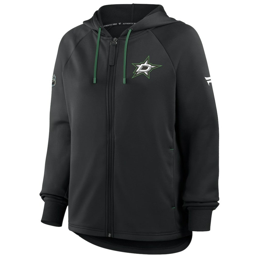 NHL Dallas Stars Fanatics Women's Authentic Pro Rink Raglan Full-Zip Hoodie - Black
