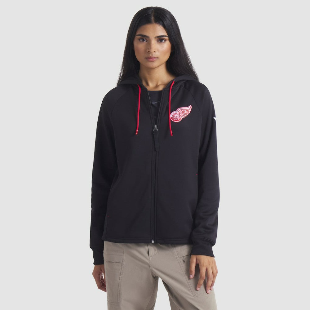 NHL Detroit Red Wings Fanatics Women's Authentic Pro Rink Raglan Full-Zip Hoodie - Black