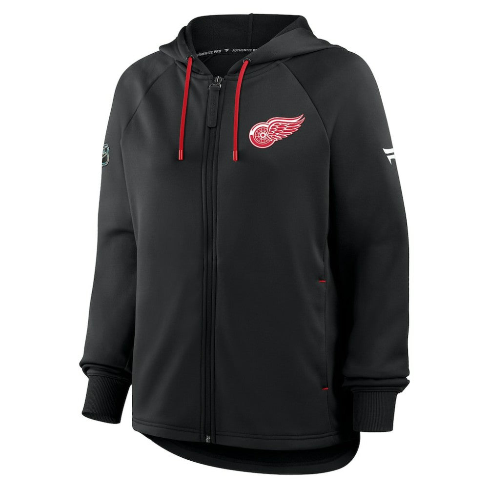 NHL Detroit Red Wings Fanatics Women's Authentic Pro Rink Raglan Full-Zip Hoodie - Black