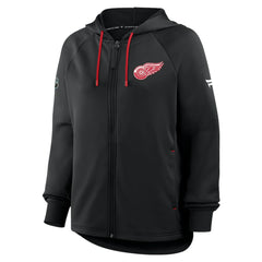 NHL Detroit Red Wings Fanatics Women's Authentic Pro Rink Raglan Full-Zip Hoodie - Black
