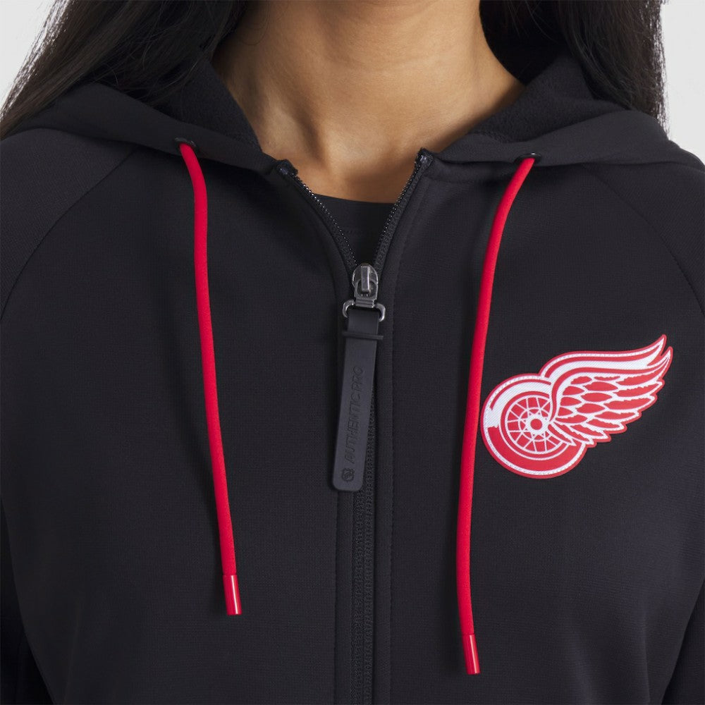 NHL Detroit Red Wings Fanatics Women's Authentic Pro Rink Raglan Full-Zip Hoodie - Black