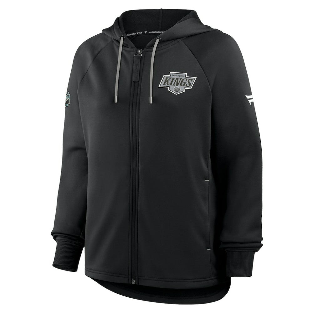 NHL Los Angeles Kings Fanatics Women's Authentic Pro Rink Raglan Full-Zip Hoodie - Black