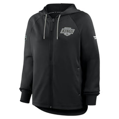 NHL Los Angeles Kings Fanatics Women's Authentic Pro Rink Raglan Full-Zip Hoodie - Black