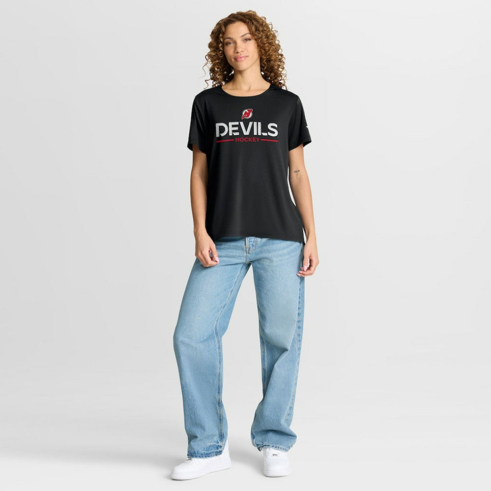 NHL New Jersey Devils Fanatics Women's Authentic Pro Rink Tech T-Shirt - Black
