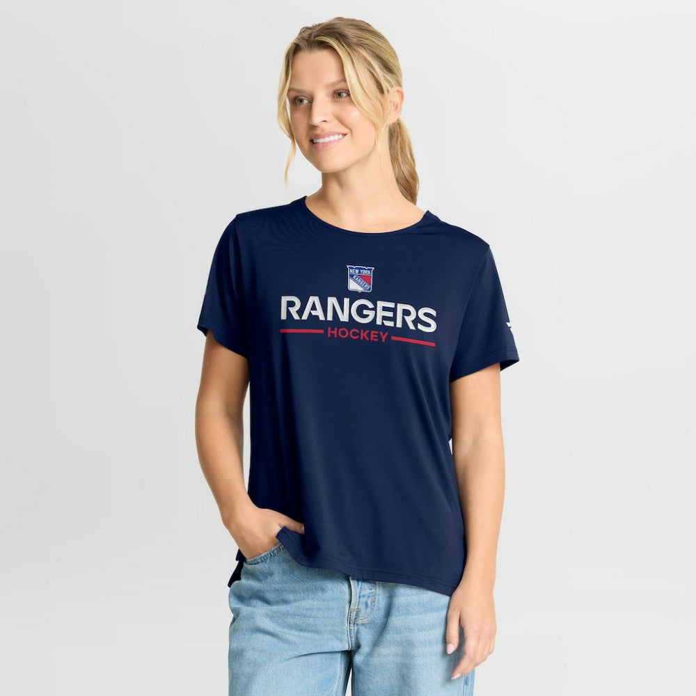 NHL New York Rangers Fanatics Women's Authentic Pro Rink Tech T-Shirt - Navy