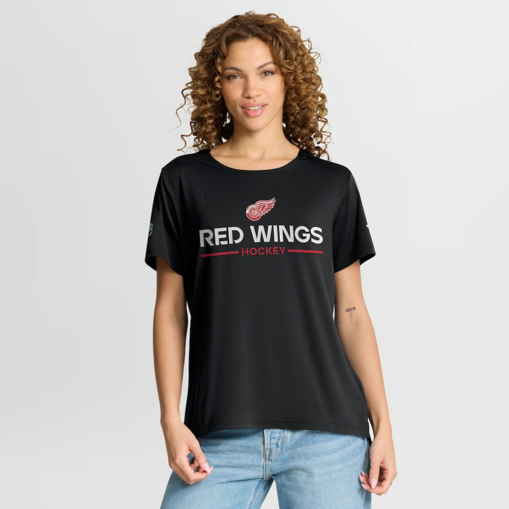 NHL Detroit Red Wings Fanatics Women's Authentic Pro Rink Tech T-Shirt - Black