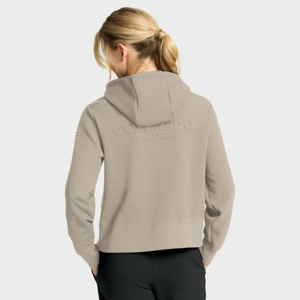 NHL Colorado Avalanche Fanatics Women's Authentic Pro Road Tri-Blend Quarter-Zip Hoodie - Tan