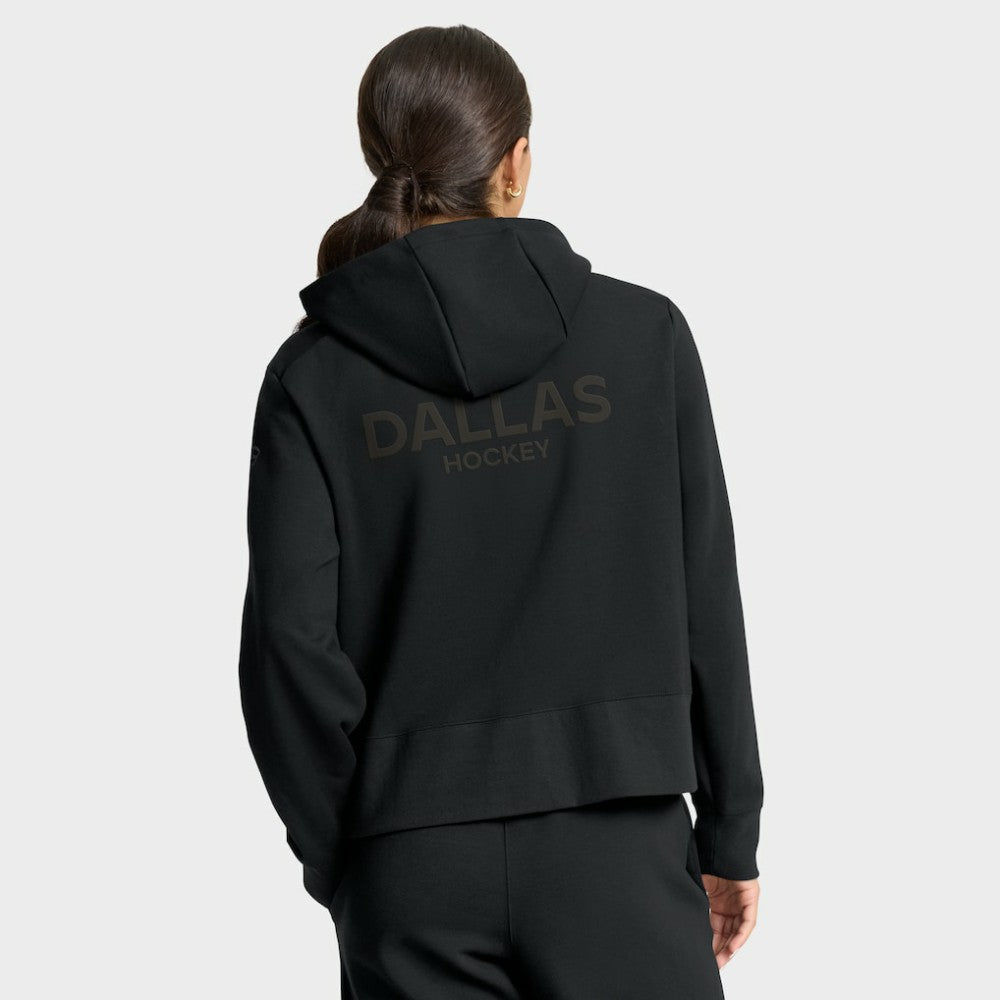 NHL Dallas Stars Fanatics Women's Authentic Pro Road Tri-Blend Quarter-Zip Hoodie - Black