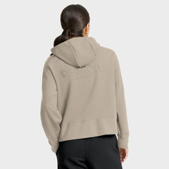 NHL Detroit Red Wings Fanatics Women's Authentic Pro Road Tri-Blend Quarter-Zip Hoodie - Tan