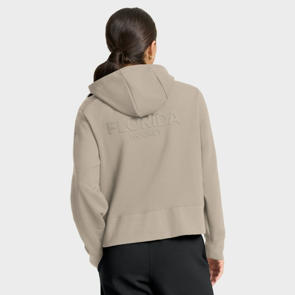 NHL Florida Panthers Fanatics Women's Authentic Pro Road Tri-Blend Quarter-Zip Hoodie - Tan