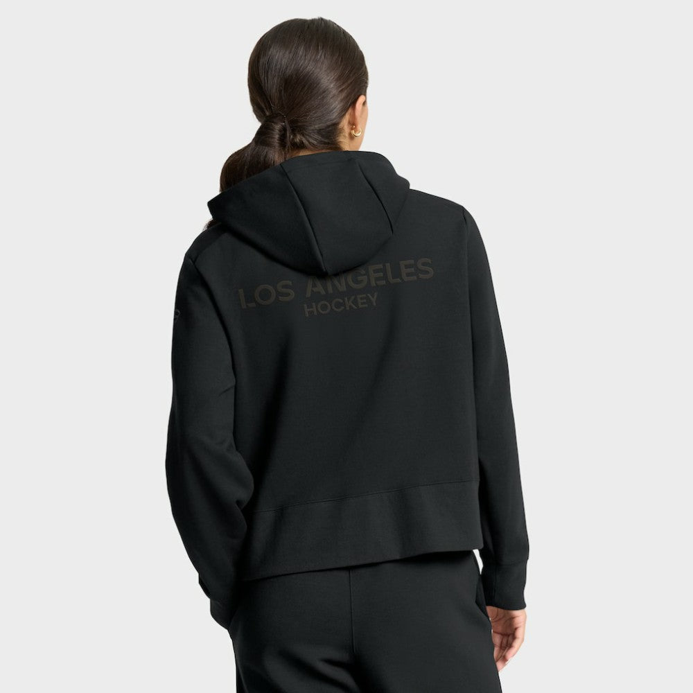 NHL Los Angeles Kings Fanatics Women's Authentic Pro Road Tri-Blend Quarter-Zip Hoodie - Black