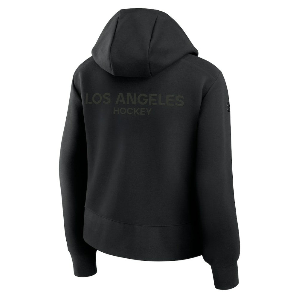 NHL Los Angeles Kings Fanatics Women's Authentic Pro Road Tri-Blend Quarter-Zip Hoodie - Black