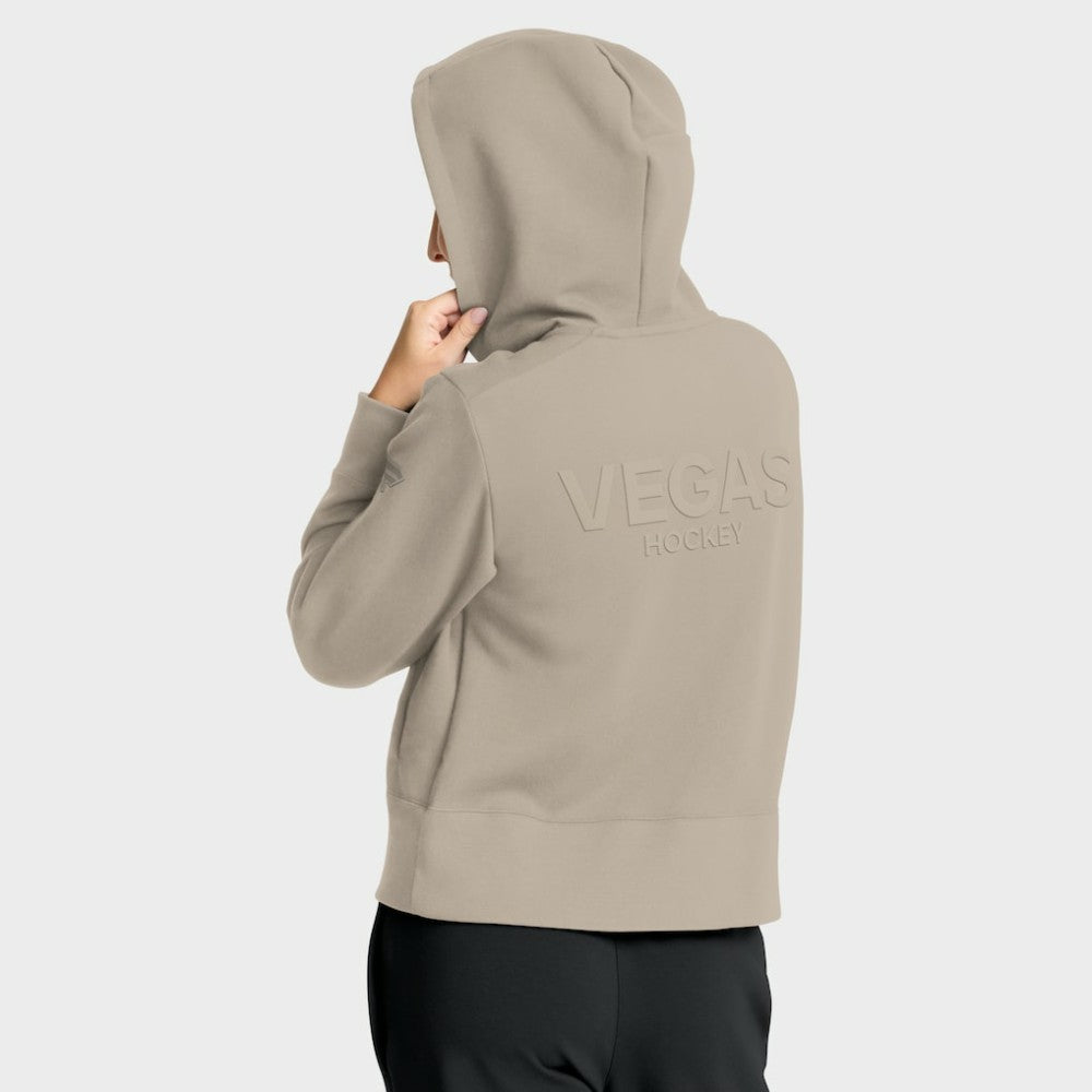 NHL Vegas Golden Knights Fanatics Women's Authentic Pro Road Tri-Blend Quarter-Zip Hoodie - Tan
