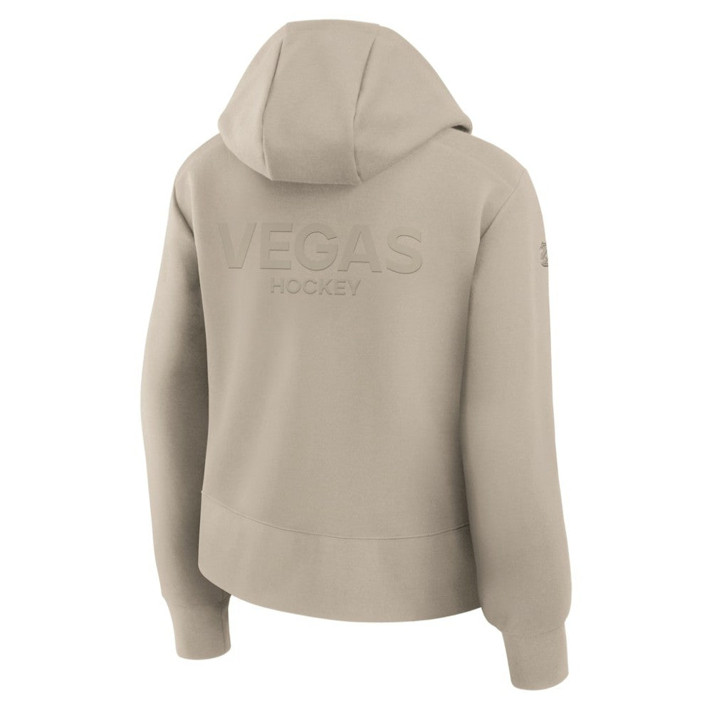 NHL Vegas Golden Knights Fanatics Women's Authentic Pro Road Tri-Blend Quarter-Zip Hoodie - Tan