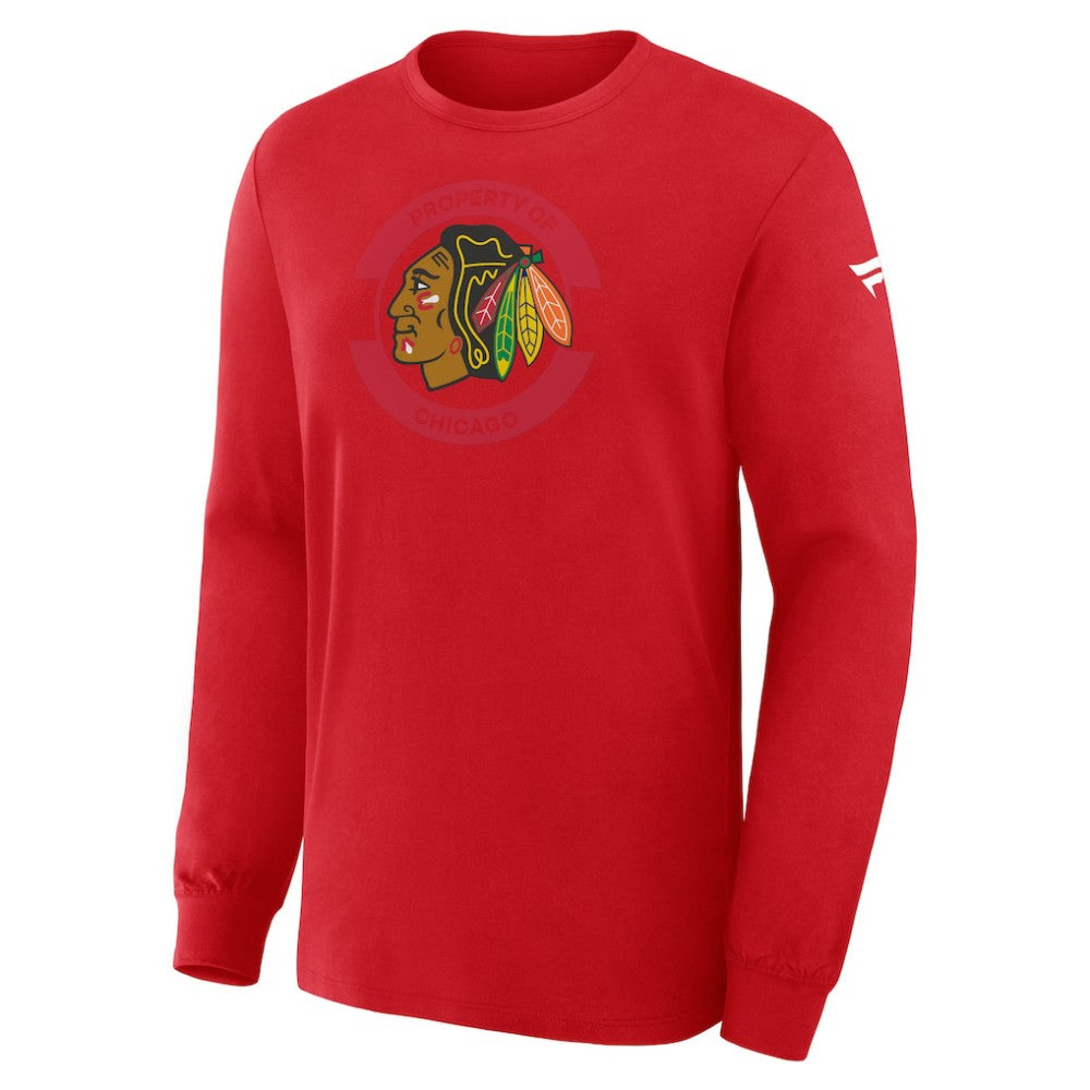NHL Chicago Blackhawks Fanatics Authentic Pro Property Of Practice Long Sleeve T-Shirt - Red