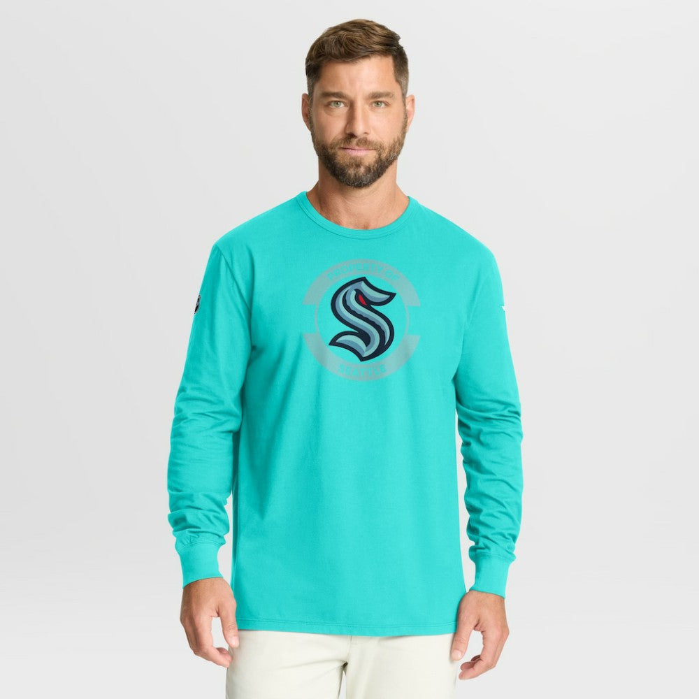 NHL Seattle Kraken Fanatics Authentic Pro Property Of Practice Long Sleeve T-Shirt - Light Blue