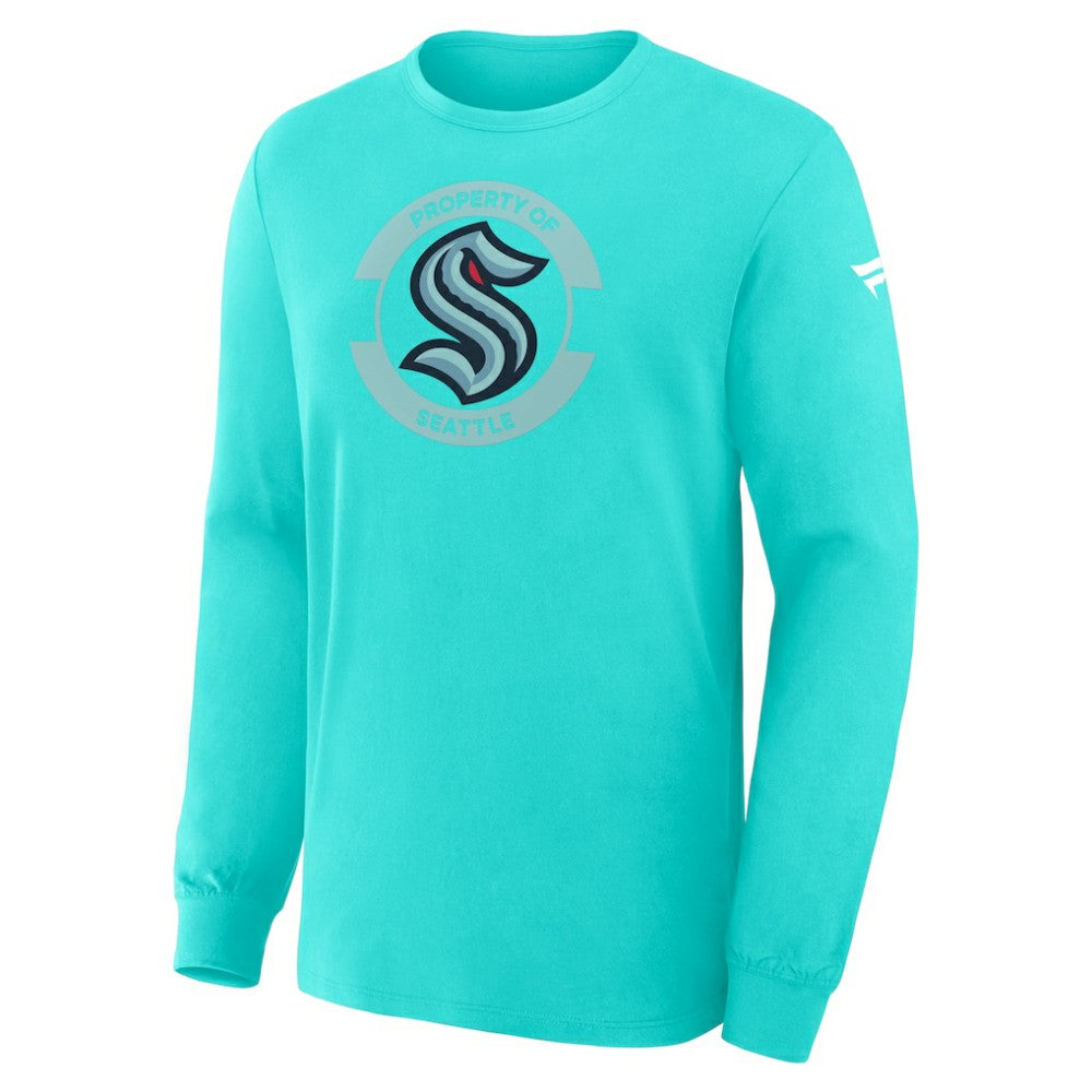NHL Seattle Kraken Fanatics Authentic Pro Property Of Practice Long Sleeve T-Shirt - Light Blue
